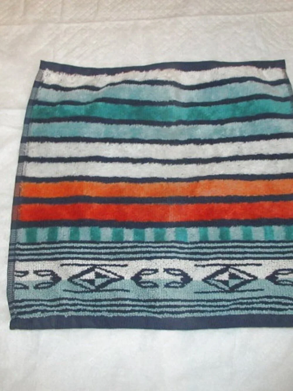 Vtg Pendleton Chimayo Sculpted Towels Set Of 2 Soft Cotton Aztec Southwestern